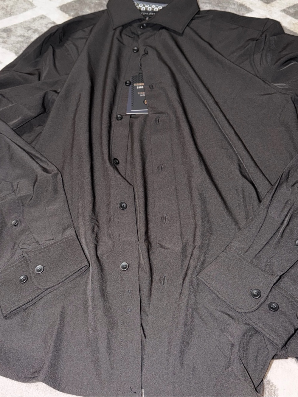 Cactus man XXL black stretchy dress shirt / NEW